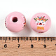 イースターテーマのプリントウッドビーズ  ラウンド  ピンク  14.5~15x15.5~16.5mm  穴：4~4.5mm&nbsp;WOOD-T032-22T-3