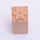 木の切手  長方形  花柄  50x20x20mm&nbsp;DIY-WH0189-61A-1
