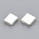 電気めっきガラスシードビーズ  2穴  長方形  銀メッキ  5x4.5~5.5x2~2.5mm  穴：0.5~0.8mm&nbsp;X-SEED-S023-20C-08-2