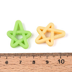 ラバー加工オペークアクリルビーズ  スター  ミックスカラー  23x19x5mm  穴：2.2mm&nbsp;OACR-N153-18