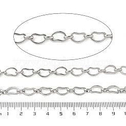 合金アーチリンクチェーン  溶接されていない  プラチナメッキ  リンク：10x7x2mm＆6.5x4x1.5mm&nbsp;LCHA-L002-08P