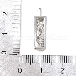 テクスチャ加工された303ステンレススチールペンダント  長方形のチャーム  ステンレス鋼色  21x6x4.5mm  穴：3.8x2.2mm&nbsp;STAS-K325-17P