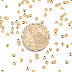 真鍮小さなビーズコーン  カドミウムフリー＆鉛フリー  ゴールドカラー  3x0.8mm  穴：1mm&nbsp;X-KK-O043-04G