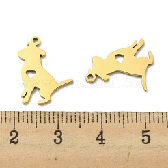 ステンレスペンダント201個  レーザー切断  ゴールドカラー  犬  17x14x1mm  穴：1.2mm  5個/袋&nbsp;FIND-Z017-02B
