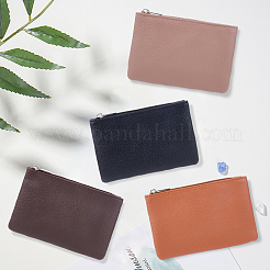 PUレザージップポーチ4個（4色）  女性のための財布  長方形  ミックスカラー  8.4x12.1x1.4cm  1pc /カラー&nbsp;ABAG-CL0001-30