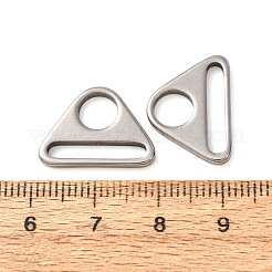304ステンレス鋼製アジャスタートライアングル（バー回転クリップ付き）  dリングバックル  ステンレス鋼色  13x18x2mm  穴：6mm＆3x15mm&nbsp;SA-CBA8B85-06B-P