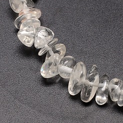 天然の水晶チップ連売りビーズ  8~14x4~8x3~6mm  穴：1mm  約15~16インチ&nbsp;G-P030-01