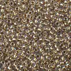 TOHOラウンドシードビーズ  日本製シードビーズ  （994)つの金箔で裏打ちされたabクリスタル  8/0  3mm  穴：1mm  約1110個/50g&nbsp;SEED-XTR08-0994