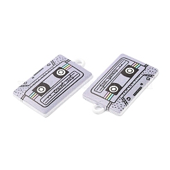 スプレープリント合金ペンダント  テープ  グレー  25.5x15x2.5mm  穴：1.8mm&nbsp;PALLOY-D016-06B