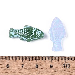 不透明なガラスビーズ  魚  ミックスカラー  25x12x5~6mm  穴：1.2mm&nbsp;LAMP-T021-94M