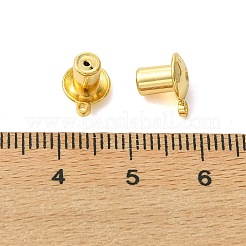 シェグレース真鍮チューブベイル  ゴム栓付き  カドミウムフリー＆ニッケルフリー＆鉛フリー  長持ちメッキ  18KGP本金メッキ  9x7x7mm  穴：1.2mmと0.8mm&nbsp;XGR0035G-64G