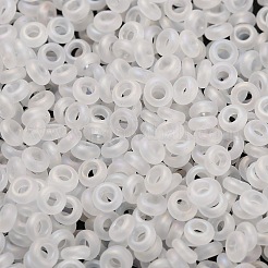 トーホー 8/0 デミラウンドビーズ  日本製シードビーズ  （161f）透明なabフロストクリスタル  3x1.15mm  穴：1.2mm  約744個/10g&nbsp;X-SEED-DR08-0161F