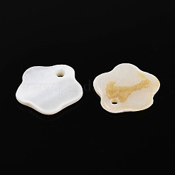 淡水シェルペンダント  花  11~12x11~12x2mm  穴：1.2mm&nbsp;SSHEL-T007-10B