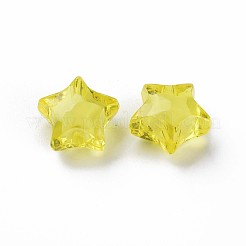 透明なアクリルビーズ  二層ビーズ  多面カット  スター  きいろ  14x15x8.5mm  穴：2mm  約518個/500g&nbsp;TACR-S152-02A-717