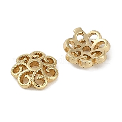 真鍮製ビーズキャップ  カドミウムフリー＆ニッケルフリー＆鉛フリー  中空の花  18KGP本金メッキ  7x7.5x2mm  穴：1.2mm&nbsp;KK-I719-08G