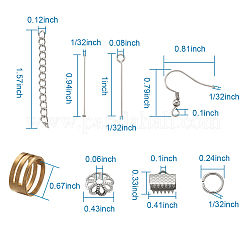 DIYジュエリーセット  304ステンレススチールの金具と真鍮のリング付き  ミックスカラー  110x70x30mm&nbsp;DIY-TA0002-26