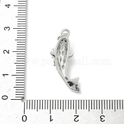 真鍮製マイクロパヴェキュービックジルコニアペンダント  魚  プラチナ  25x9x4.5mm  穴：3.5mm&nbsp;KK-P330-08P