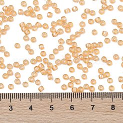 TOHOラウンドシードビーズ  日本製シードビーズ  （スノーフレークで裏打ちされた桃の光沢391)個  8/0  3mm  穴：1mm  約222PCS /ボトル  10 G /ボトル&nbsp;SEED-JPTR08-0391