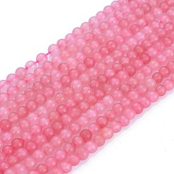 天然石ローズクォーツビーズ連売り  ラウンド  6~6.5mm  穴：0.8~1mm  約60~63個/連  15インチ〜15.5インチ&nbsp;G-F591-04-6mm