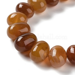 天然石瑪瑙ビーズ連売り  染め＆加熱  卵  シエナ  12~14x9~10mm  穴：1.4mm  約19~20個/連  7.48インチ（19cm）&nbsp;G-G021-03B-16