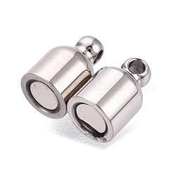 304ステンレススチール製マグネット留め具  チューブ  ステンレス鋼色  19x6mm  穴：1.6mm&nbsp;STAS-N127-01A-P
