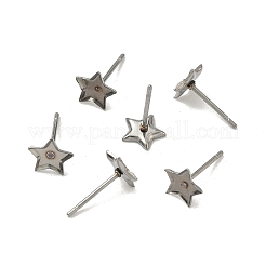 変色しにくい304ステンレススチールスタッドピアスセッティング  ステンレス鋼色  スタートレイ：5.5~6x5.5~6mm  7x7x1.5mm  ピン：0.7mm&nbsp;X-STAS-Q170-10