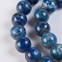 天然石ラピスラズリビーズ連売り  ラウンド  12~13mm  穴：1mm  約32個/連  15.1インチ&nbsp;G-K254-01-12mm