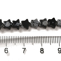 天然石スノーフレークオブシディアンビーズ連売り  スター  6x5.5x2mm  穴：0.8mm  約75個/連  14.57インチ（37cm）&nbsp;G-G085-B37-02