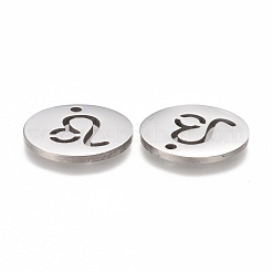 変色しにくい201ステンレススチールペンダント  十二星座  ステンレス鋼色  レオ  16x1.2mm  穴：1.5mm&nbsp;STAS-Z001-B-08P