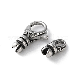 316ステンレススチール製ロブスタークロウ留め金セット  アンティークシルバー  17x10.5x4.5mm&nbsp;STAS-D303-10AS-01