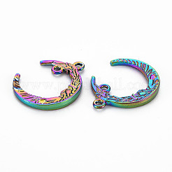 合金ペンダント  カドミウムフリー＆ニッケルフリー＆鉛フリー  ムーン  虹色  26x21x3mm  穴：1.6mm&nbsp;LS-PALLOY-N163-082-NR