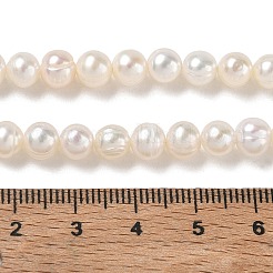 天然養殖淡水パールビーズ連売り  グレード2 A  ポテト  ベージュ  6~7mm  穴：0.5mm  約59~60個/連  14.06~14.17''（35.7~36センチメートル）&nbsp;PA-CBAC463-33