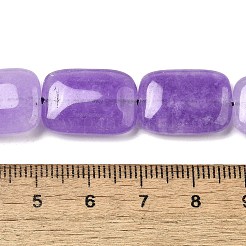 天然染めのマレーシアジェイドビーズ連売り  長方形  スミレ  18~18.5x13~13.5x4.5~5mm  穴：1.2mm  約22個/連  15.87''（40.3センチメートル）&nbsp;G-B137-B02-01B