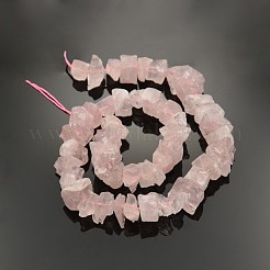 天然ローズクォーツナゲットビーズ連売り  12~16x6~15mm  穴：1mm  約15.7インチ&nbsp;G-A139-B10