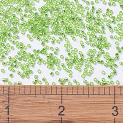 MIYUKIデリカビーズ小  シリンダー  日本製シードビーズ  15/0  （dbs1206)シルバーライムライム  1.1x1.3mm  穴：0.7mm  約3500個/10g&nbsp;X-SEED-J020-DBS1206