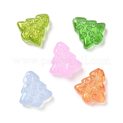 染色・加熱したガラスビーズ  金箔  バブル効果  クリスマスツリー  ミックスカラー  16x15x5.5mm  穴：0.8mm&nbsp;GLAA-B009-02