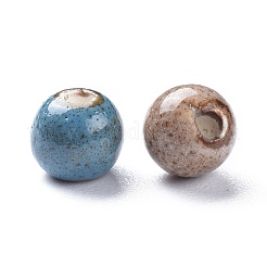 ファンシーはガラス張りの磁器のビーズをaantiqued  ラウンド  ミックスカラー  6mm  穴：1.5mm&nbsp;PORC-R401-M