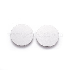 変色しにくい316サージカルステンレススチールカボション  フラットラウンド  ステンレス鋼色  14x0.5mm&nbsp;STAS-I118-13P-03