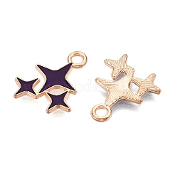 合金エナメルチャーム  ライトゴールド  鉛フリー＆カドミウムフリー  星のチャーム  パープル  18x14x1mm  穴：2mm&nbsp;ENAM-T020-38F-RS