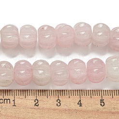 天然石ローズクォーツビーズ連売り  カボチャ  12x7.5~8mm  穴：1.4mm  約25個/連  7.48~7.87''（19~20センチメートル）&nbsp;G-G142-A14-01