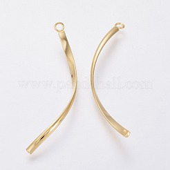 304ステンレスペンダント  ツイスト  18KGP本金メッキ  40~43x2x1mm  穴：1.6mm&nbsp;STAS-F230-04G