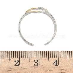 304ステンレススチールカフオープンリング  イオンプレーティング（ip）  ゴールデン·ステンレス鋼色  ハート  調整可能  10.5mm&nbsp;RJEW-Z121-02GP-04