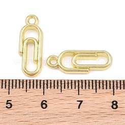 合金ペンダント  ペーパークリップチャーム  長持ちメッキ  ラックめっき  ゴールドカラー  19x7x2.5mm  穴：1.6mm&nbsp;AL-CBA415D-14G
