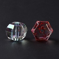 透明なアクリルビーズ  六角  ミックスカラー  15.5~16x17.5~18x14mm  穴：2.5mm&nbsp;OACR-P011-07J