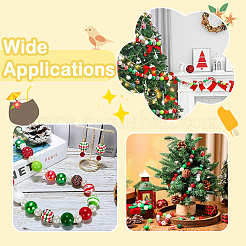クリスマスDIYブレスレット作りキット  プラスチックパールを含む  アクリルビーズ  樹脂ビーズ  合金製カニカン  304ステンレススチールチェーンエクステンダー  ミックスカラー  ビーズ：20mm&nbsp;DIY-SP0005-63