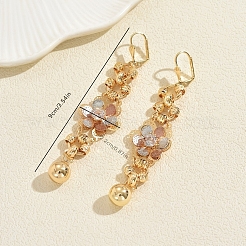 真鍮の花のタッセルフープピアス  ゴールドカラー  90x22mm&nbsp;LY6441