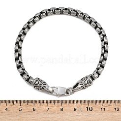 316サージカルステンレススチールリンクブレスレット  アンティークシルバー＆ステンレス鋼の色  8-5/8インチ（22cm）&nbsp;BJEW-C125-14