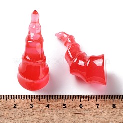 ハロウィン 3d 悪魔の角透明樹脂カボション  ハロウィンのカチューシャ作りに  レッド  48x19mm&nbsp;LS-RESI-F051-C03