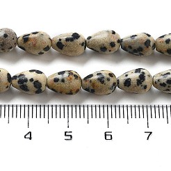 天然石ダルメシアンジャスパービーズ連売り  ティアドロップ  9x6mm  穴：1.2mm  約44個/連  15.75''（40センチメートル）&nbsp;G-B106-A29-01