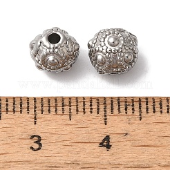 変色しない304ステンレススチールビーズ  ラウンド  ステンレス鋼色  7x6mm  穴：1.6mm&nbsp;STAS-I305-173P
